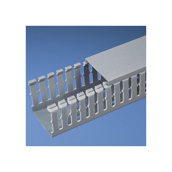 Panduit Base Wiring Duct, Type F, Narrow, Adhesive, Light Gray, 4" x 3" x 1' (6-Pack) F4X3LG6-A - main